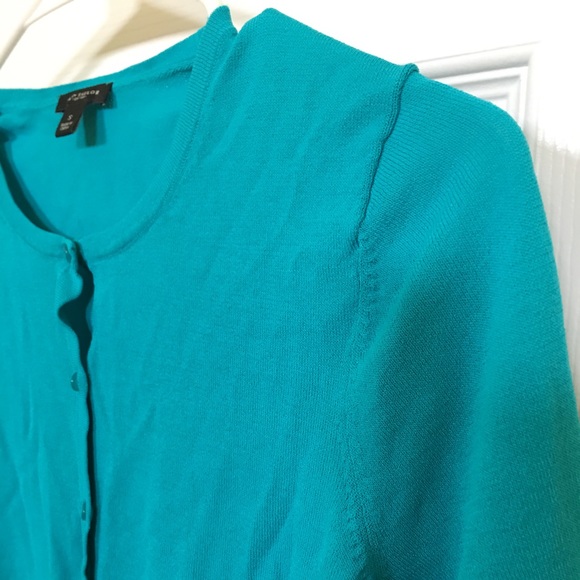 Ann Taylor Teal Short-Sleeve Sweater - Picture 4 of 5